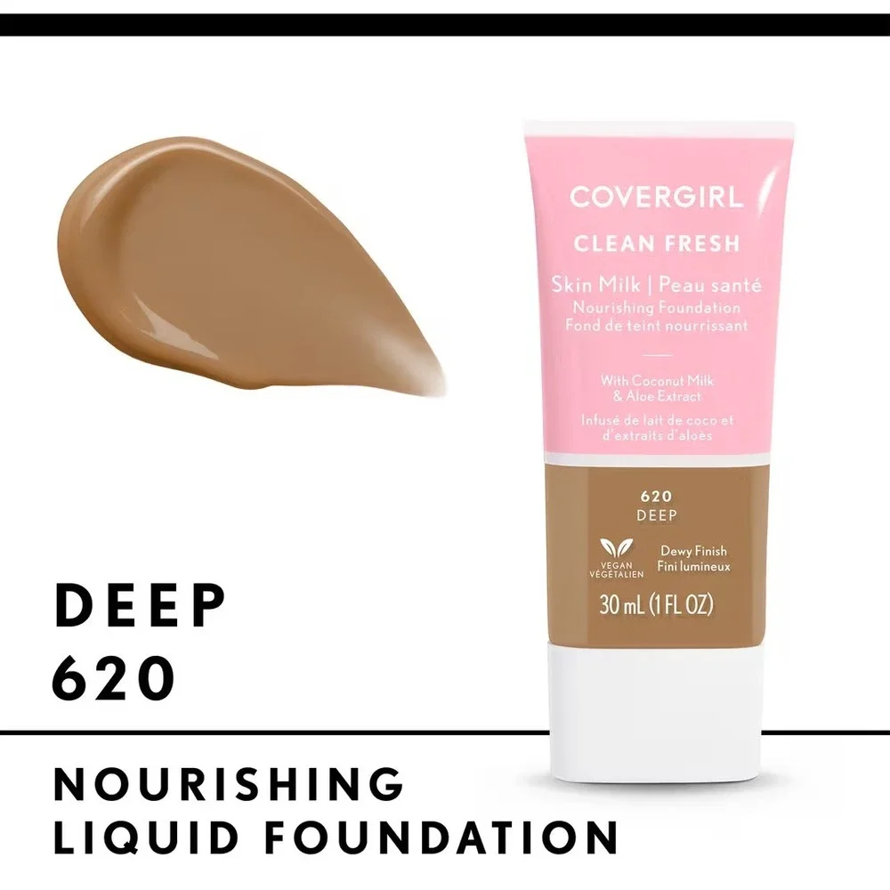 covergirl clean fresh skin milk foundation 620 deep 1oz vegan dewy finish makeup